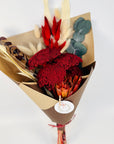 Buchet flori uscate Achillea rosu