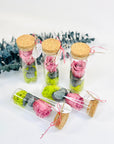 Martisor sticluta cu trandafir prezervat roz - sticla