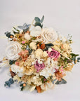 Buchet de mireasa prezervat crem roz