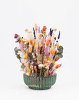 Aranjament floral uscat multicolor in vaza ceramica
