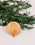 Martisor sticluta cu flori uscate si prezervate - flori naturale