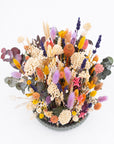 Aranjament floral uscat multicolor in vaza ceramica