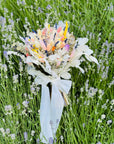 Buchet de mireasa pastelat din flori uscate