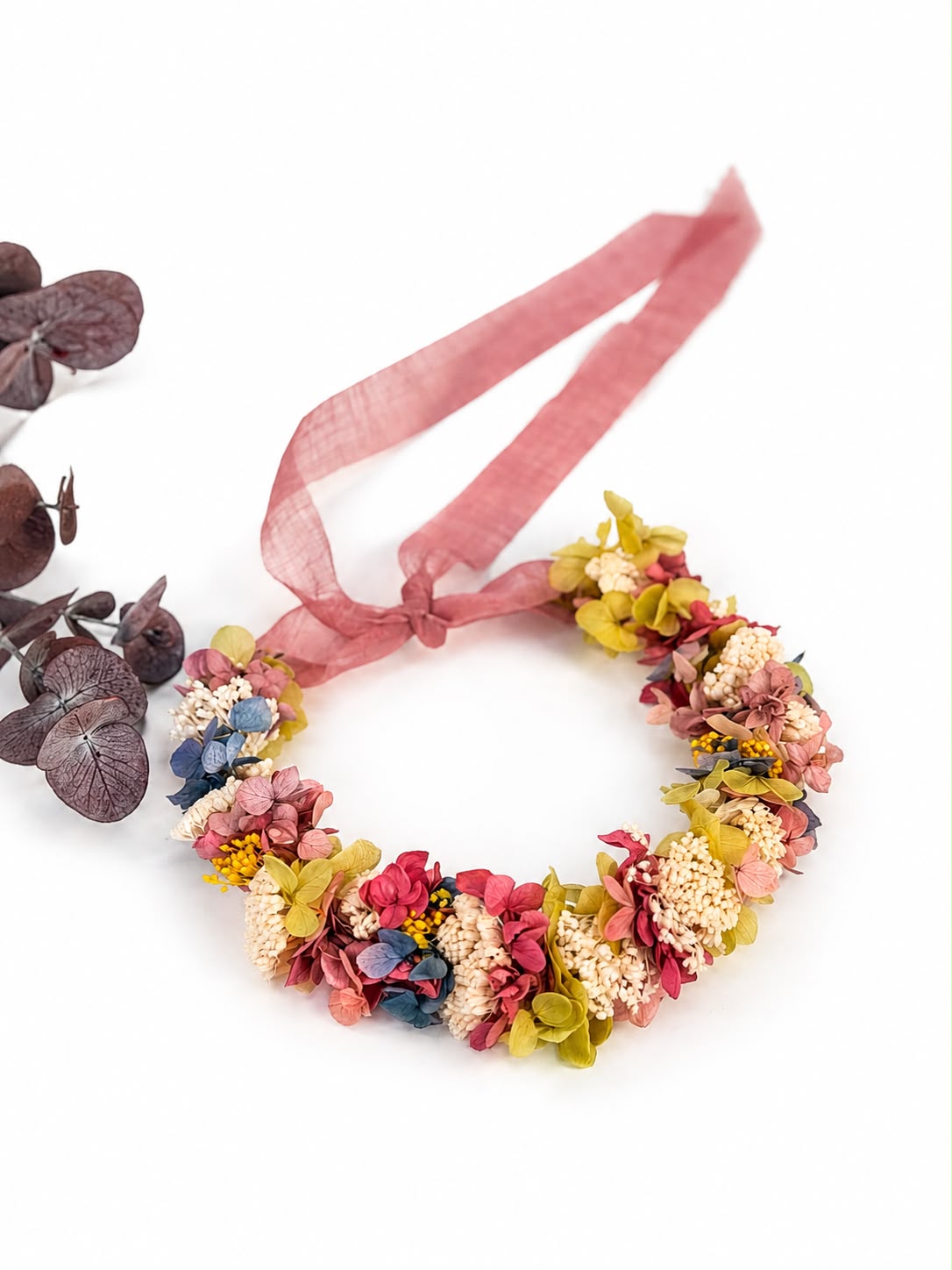 Coronita cununa de flori pastel de purtat pe cap