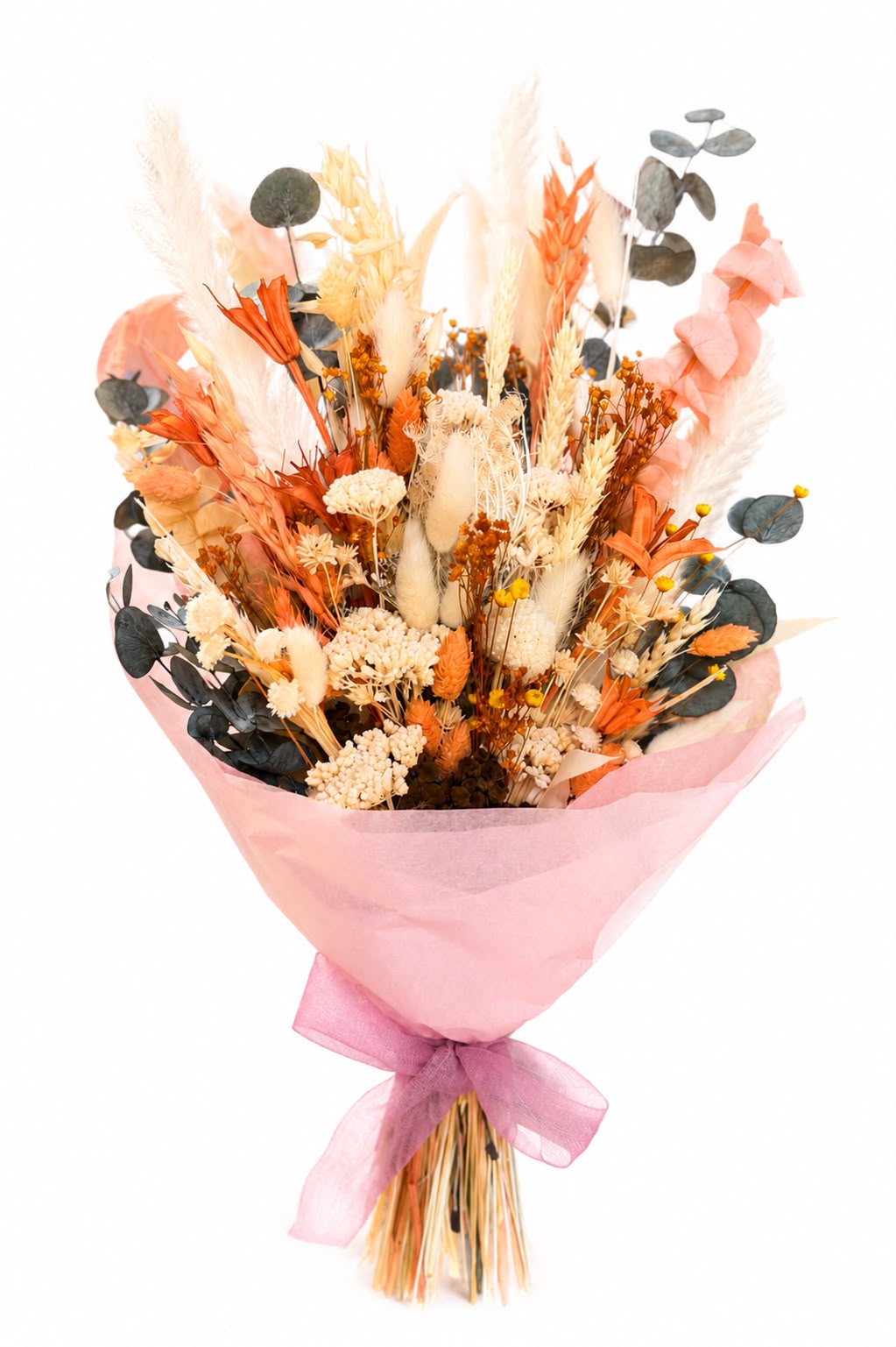 Buchet prezevat mediu culori piersica pastel