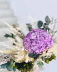 Aranjament cu hortensie prezervata lila