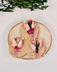 Martisor buchetel brosa din flori uscate si prezervate - flori uscate