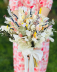 Buchet de mireasa pastelat din flori uscate