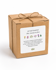 Kit de plantat seminte de flori personalizat in cutie kraft