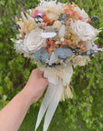 Buchet de mireasa prezervat crem roz